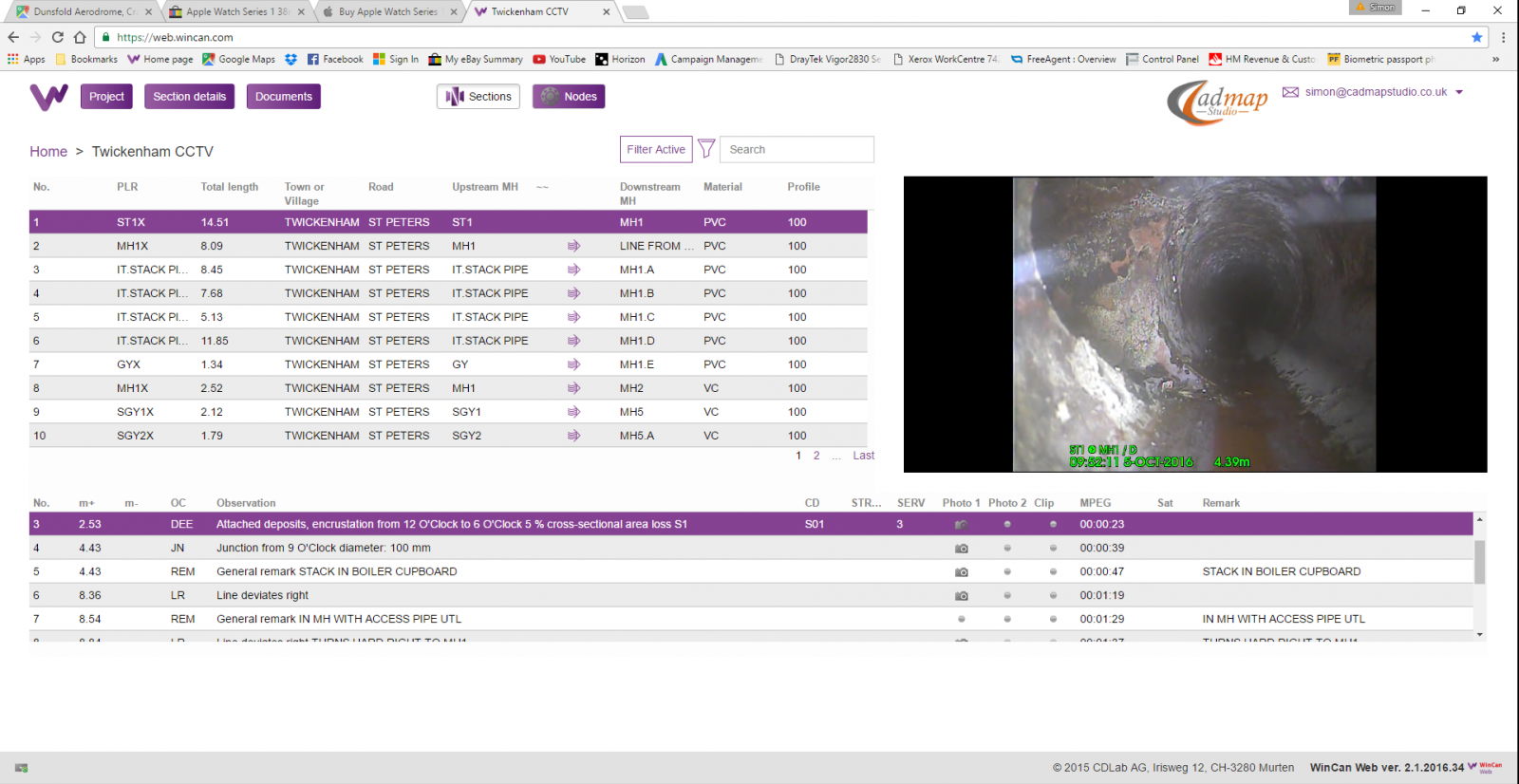 cctv drainage reports condition surrey